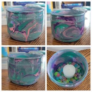 Hand painted candle jar